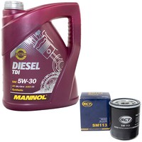 MotoröL Set 5W-30 5 Liter + ÖLfilter SM 113 FüR Citroen ZX Fiat Lancia Peugeot