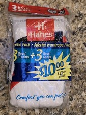 Vintage Hanes Boy's Briefs Size 10, 3 Pack White Underwear 1997 NEW
