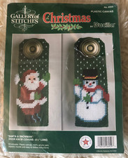 Bucilla Christmas Plastic Canvas Kit Santa Snowman Door Knob Covers 6959 NEW