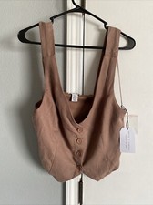 Better Together NWT Brown Crop Top Vest Adjus...