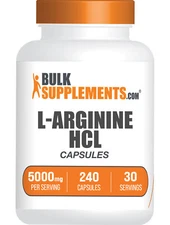 BulkSupplements L-Arginine HCl 240 Capsules - 5g Per Serving