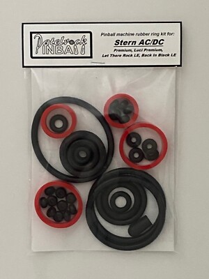 Stern AC DC Premium Luci Back in Black Let There Be Rock Pinball Rubber ...