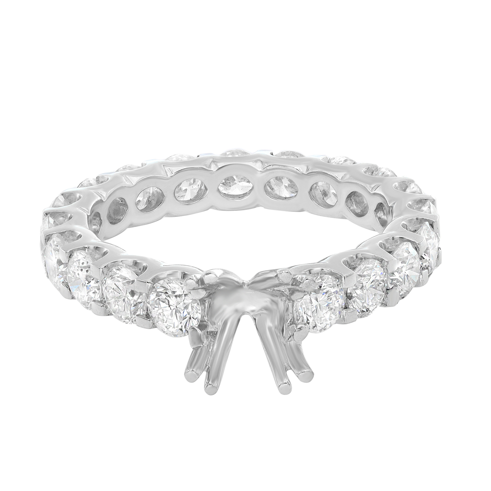 Отливка обручального кольца с бриллиантом Shared Prong из белого золота 14 карат 200Cttw 585690₽