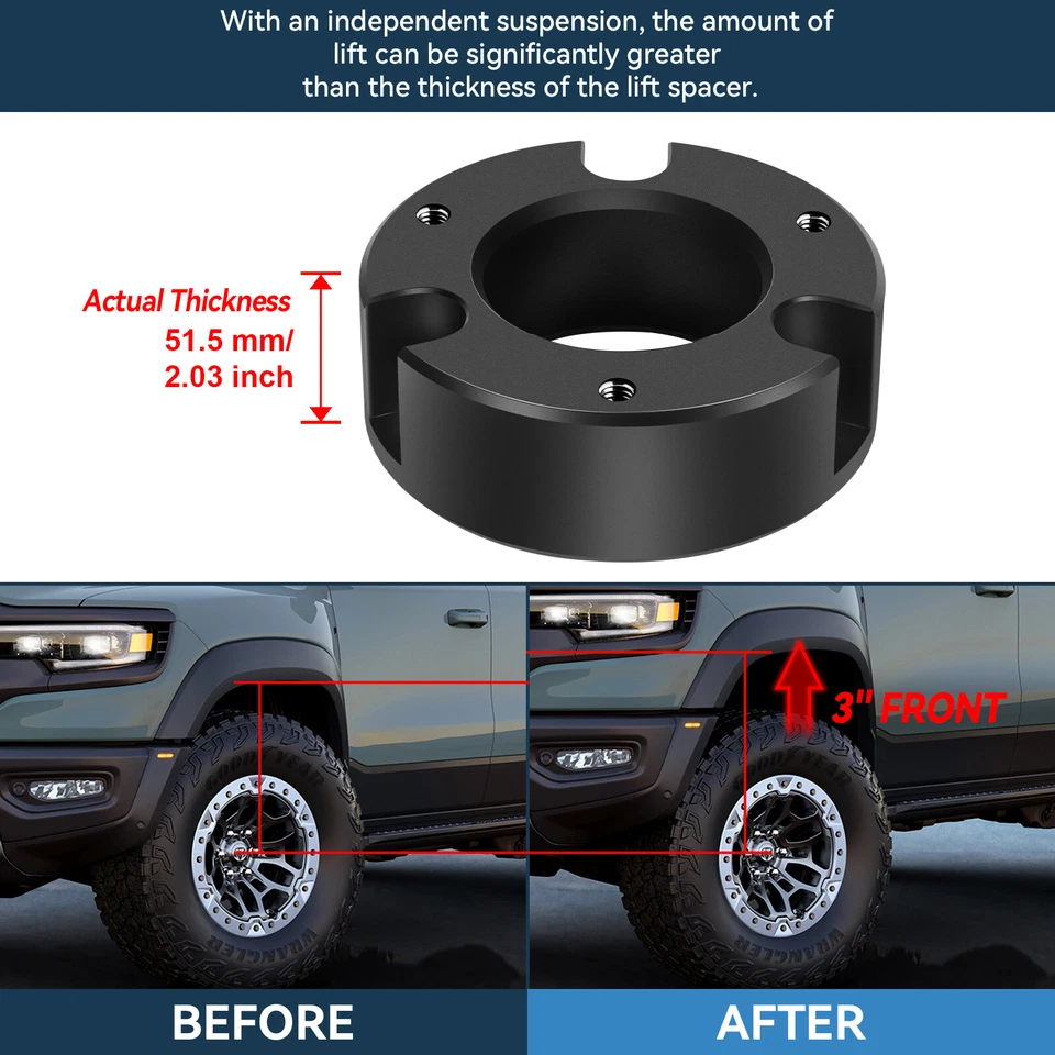 3" Front & 2" Rear Leveling Lift Kit For Chevrolet Tahoe Suburban 1500 GMC Yukon - Imagem 2 de 4