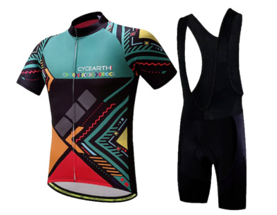 Men's Cycling Jersey with Bib Shorts Size M, 3D Pad Breathable Quick Dry Reflect