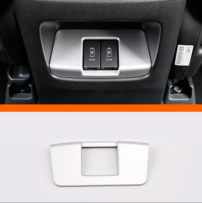 For Honda CRV 2017-2020 Matte silver plastic Rear row Charging USB Cover Trim