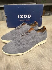 New IZOD Breeze Men's Casual Gray Shoes Comfort Memory Foam Lace Up - Pick Size