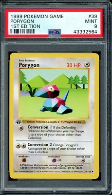 1999 Pokemon Base Set #39 Porygon 1st Edition PSA 9 | eBay