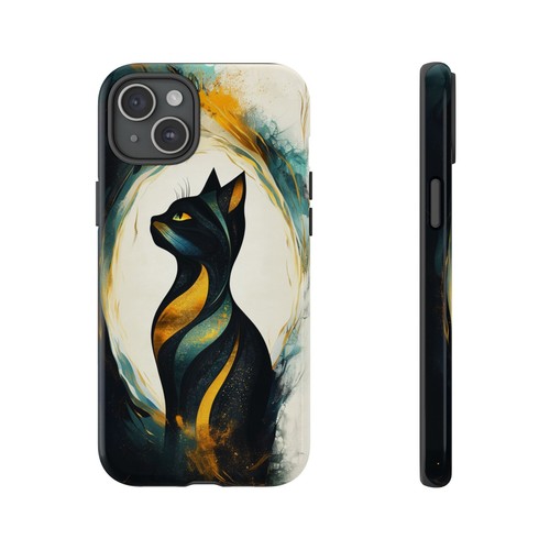 Cat Abstract Yellow Black Phone Case for iPhone, Samsung Galaxy, Pixel - 第 49/240 張圖片