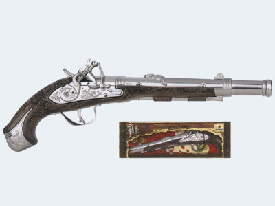 Piratenpistole 34cm Great Caribbean Metall