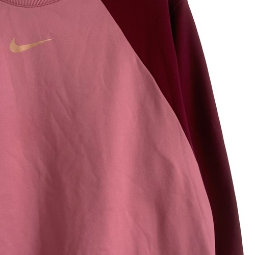 Nike DRI-FIT Women's Sweatshirt Plus 3X Pink Raglan Sleeve Fleece Lined Sweater - Picture 5 of 9