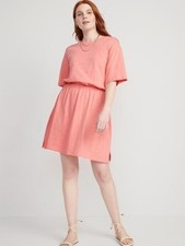 Old Navy  Waist Defined Slub Knit Mini T Shirt Dress NWT