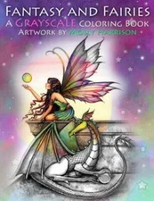 Fantasy And Fairies- A Grayscale Coloring Book: Fairies, Mermaids, Dragons ...