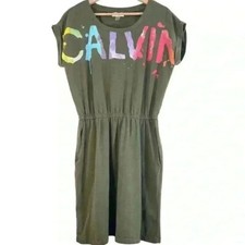 Calvin Klein Womens Green Midi Dress Size Medium