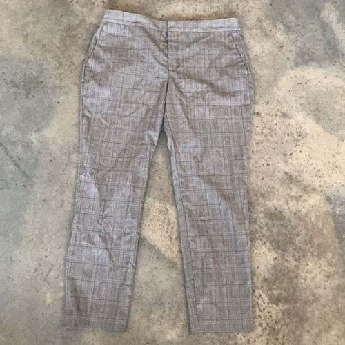 Zara Básico Cuadros Ajustado Mujer Pantalón Blanco y Negro Pantalones Talla  10 | eBay