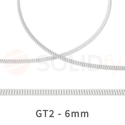 GT2 Zahnriemen 6mm PU Stahlkern Riemen open belt steel core 3D Drucker 2GT weiß