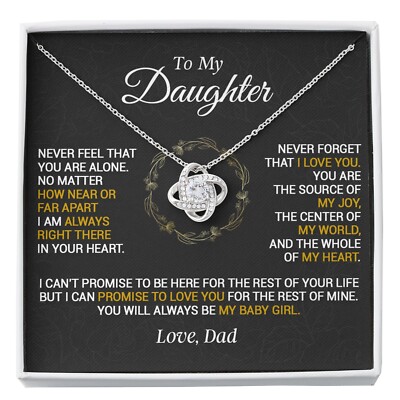 To My Daughter Necklace, Gift for Daughter from Dad, Daughter Father Necklace