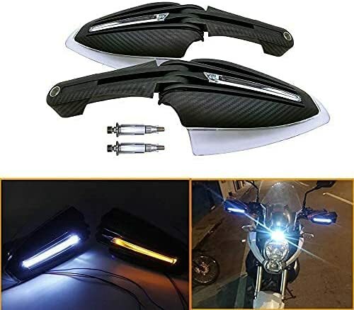 Universal Motorcycle LED Turn Signal Light Handlebar Hand Guards