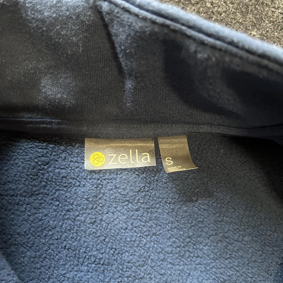Sudadera pulóver recortada con media cremallera Zella para mujer, azul, talla pequeña Foto 4 de 4