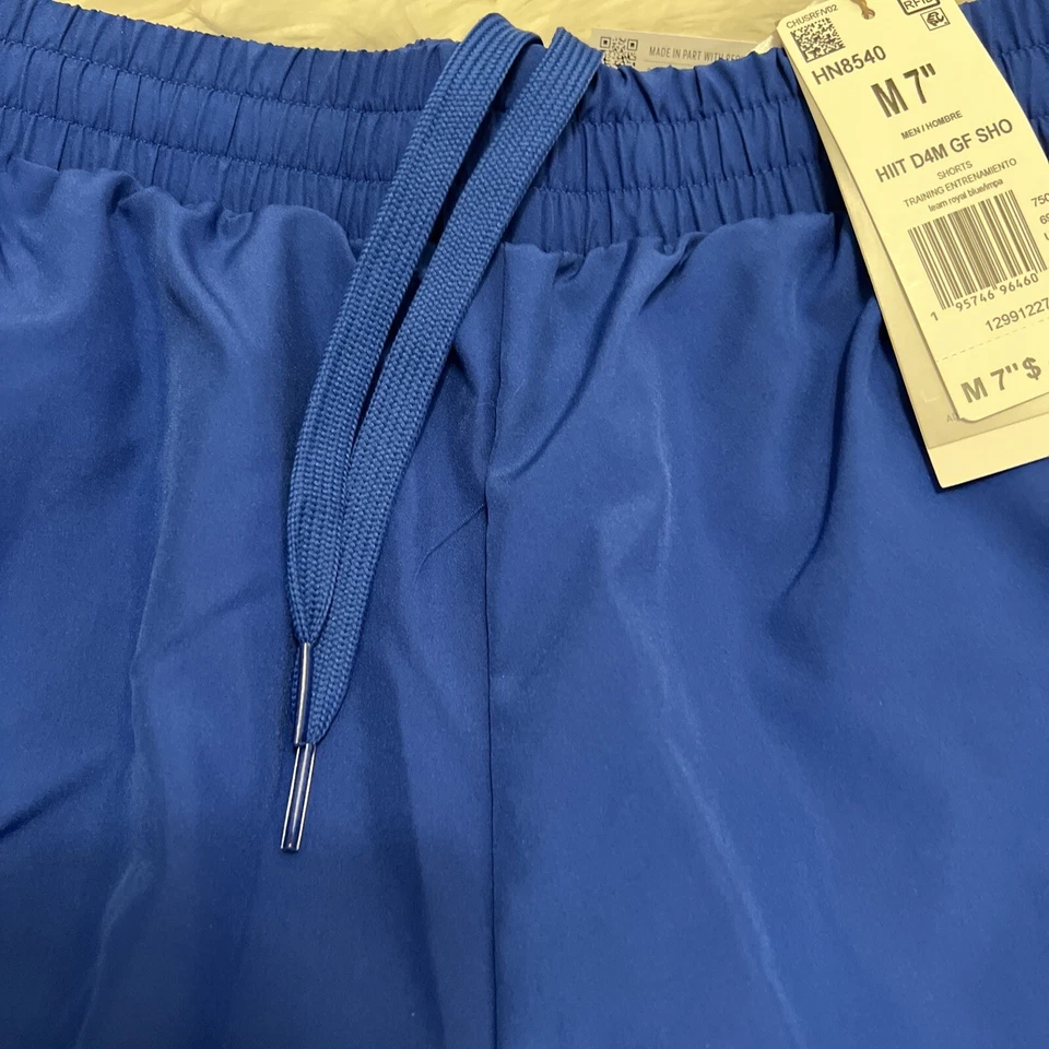 🔥 Pantalones Cortos Adidas Talla M7” Diseñados para Movimiento Correr Entrenamiento Azul HN8540 $40 Foto 4 de 4