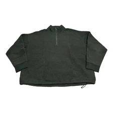 Everlane ReNew Quarter Zip Fleece Jacket Men’s XL Green Long Sleeve Mock Neck