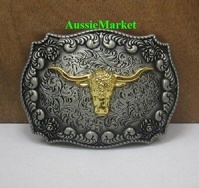 SHOTGUN SHELLS BELT BUCKLE TEXAS LONGHORN WESTERN MANY CALIBERS RIFLE-PISTOL