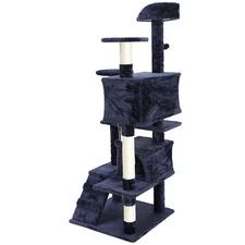  53" Blue Cat Tree Tower Activity Center Large Playing House Condo For Rest