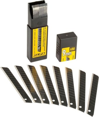 OLFA 9mm Ultra Sharp Black Snap Blades 50 Pack Precision Replacement Blades