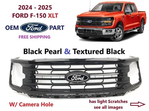 OEM 2024 2025 2026 FORD F-150 F 150 F150 XLT Upper Grille Black Pearl #2