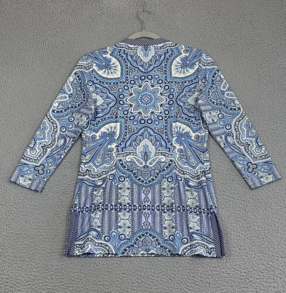 NUEVO J. McLaughlin Camisa Túnica Top Mujer Talla XS Catalina Tela Azul Paisley Nuevo sin Etiquetas Foto 2 de 4