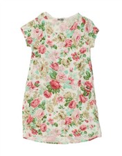 VINTAGE Womens T-Shirt Dress UK 12 Medium Multicoloured Floral BD04
