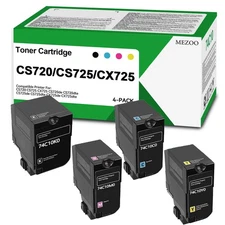 CS720 CS725 CX725 Toner Cartridge High Yield 74C10K0 74C10C0 74C10M0 74C10Y0 ...