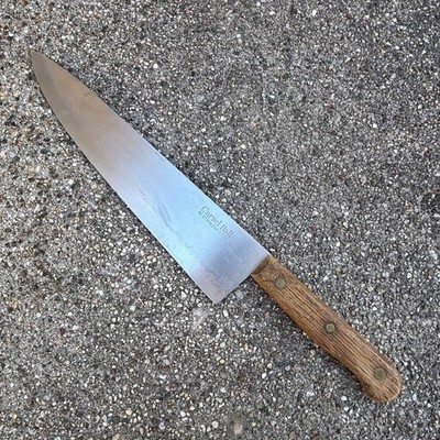 Carvel Hall Chef Knife 10'' Blade Hi-Stainless Steel Natural Wood Handle