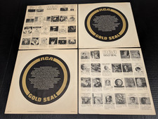Lot of 4 Vintage RCA Gold Seal 12" Company Inner Record Sleeves for 33 RPM