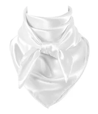  Solid Color Wild Rag, Pure Cowboy Bandanas 35 Inch, Bolo Scarf for Men White
