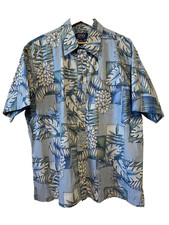 Vintage 90s Ono Liberty House Hawaiian Shirt Size XXL Blue Floral Tropical