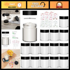 15 Pack 4 oz Clear Glass Jars with Lids - Refillable Cosmetic Containers for Lot