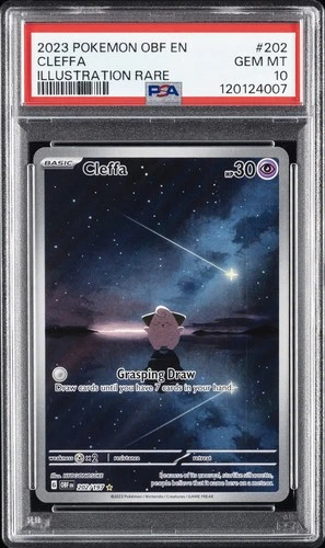2023 POKEMON OBF EN-OBSIDIAN FLAMES ILLUSTRATION RARE #202 CLEFFA PSA 10