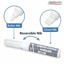 Liquid chalkmarker white-Reversible rounded to chisel Nib