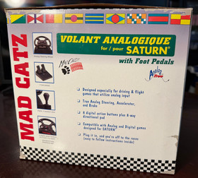 Mad Catz Analog Steering Wheel & Pedals Sega Saturn In Original Box TESTED