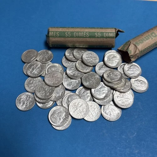 2 Full Rolls ( 100 ) Coins 90% Silver Roosevelt Dimes