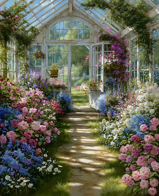 8x10 Cozy Storybook Garden with Path Through It Art Print Heritage - 412008207