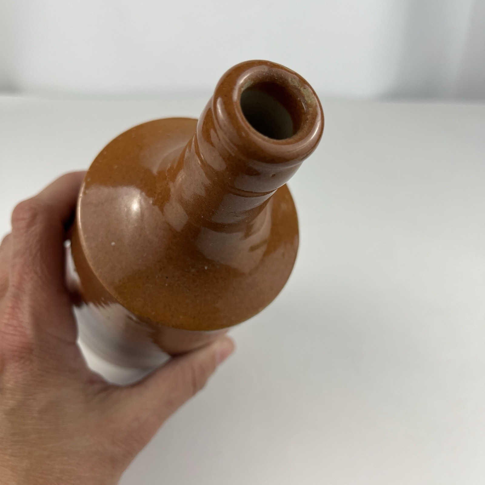 Antique Brown Ceramic Bottle Stamped Bristol