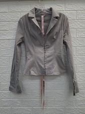 New House of CB Zakira Long Sleeve Fitted Shirt Smoke Size Small