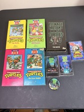 TMNT Burger King Kids Club VHS Movie Cassettes Promo Button 9 Pc Collector Lot