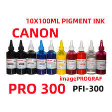 10X100ML Pigment ink refills for Canon imagePROGRAF PRO-300 PFI-300 cartridge