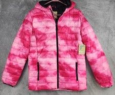 Thereabouts Jacket Youth XL 18/20 Pink Tie Dye Hooded Packable Puffer Coat
