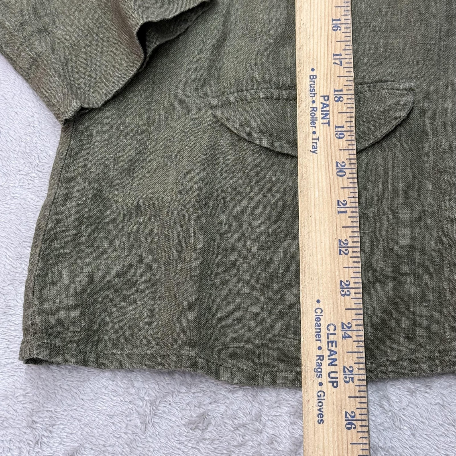 Flax Jacket Womens Medium Button Front Pockets Li… - image 3