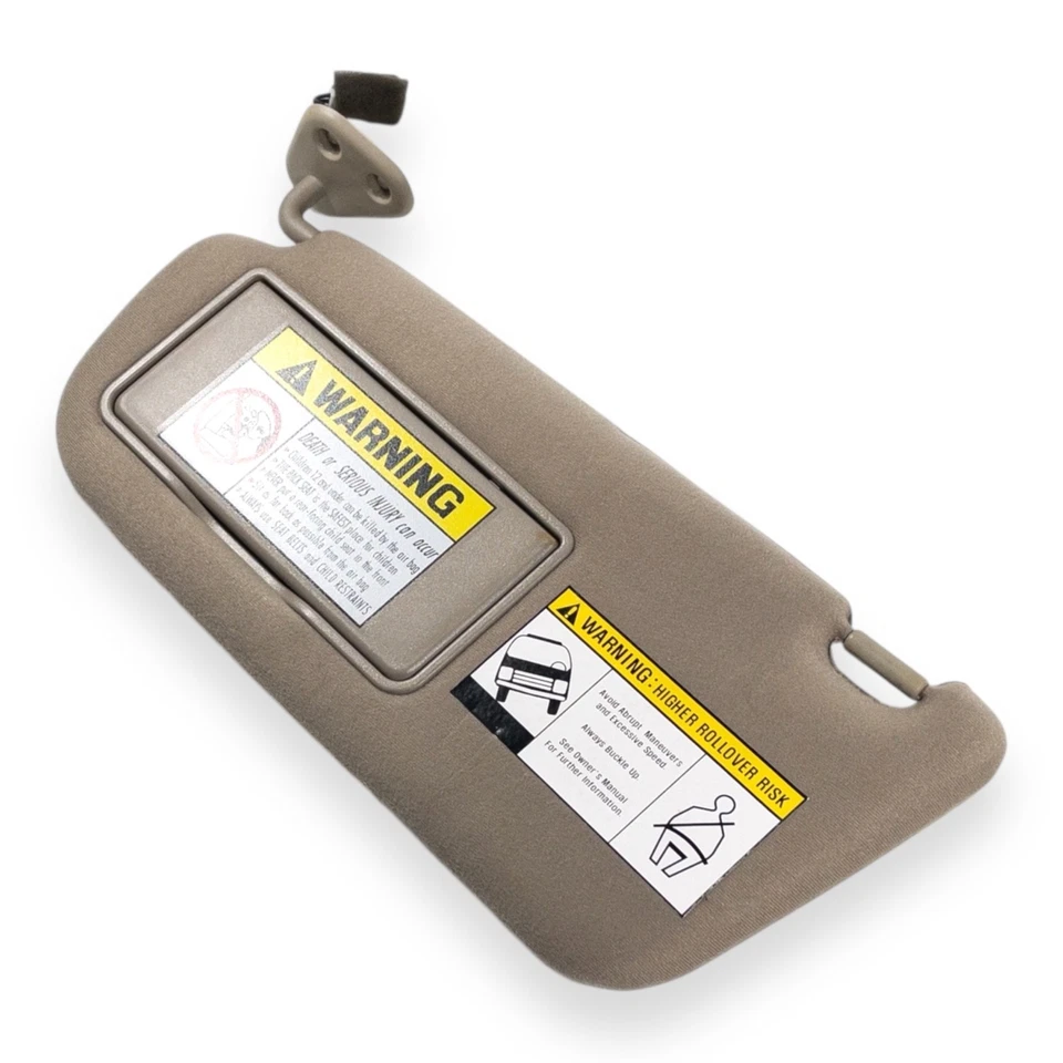 2001-2004 Hyundai Santa Fe водитель левая сторона солнцезащитный козырек с подсветкой желтовато-коричневый коричневая ткань - Изображение 2 из 4