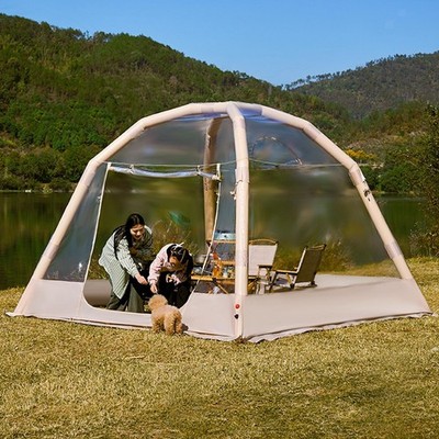 Aufblasbares Campingzelt transparent Schnellaufbau Luftzelt für Wandern Outdoor Picknick